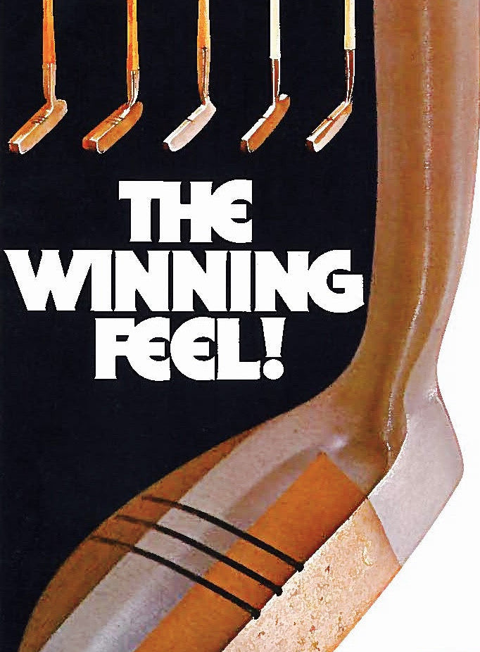 Advertisement for golf putters with text about a tournament sponsorship by Otey Crisman Butter Company.